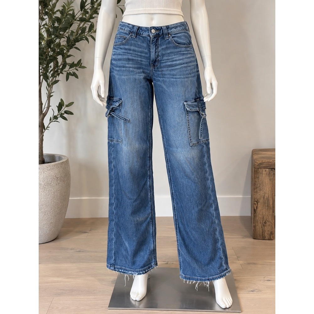 American Eagle Y2K Cargo Flare Jeans Dark Wash Size 6 X-Long